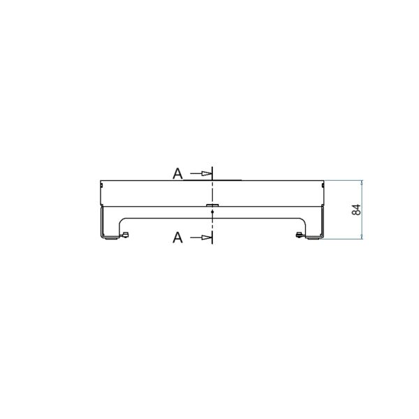 Produktbild UBD 324 304  -  Unterflur-Bodendose UBD 320 inkl. Deckel mit Kante, geschlossen, 30mm Vertiefung und 2 Bürstenauslässe